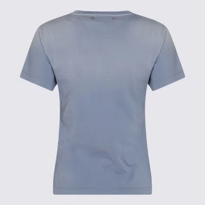Golden Goose Faded Blue T-shirt With Print On The Chest Women In Blue