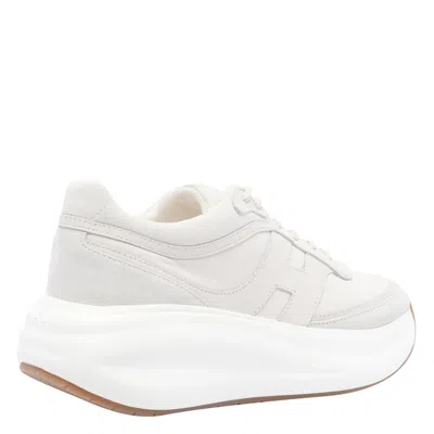 Hogan Chunky Style Leather Low Top Sneakers In White