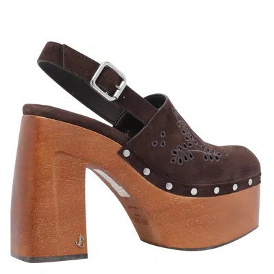 Jimmy Choo Alida Embroidered Suede Platform Clogs