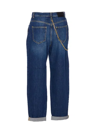 Elisabetta Franchi Jeans Con Catena Gioiello Blu In Blue