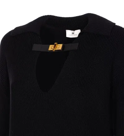 Elisabetta Franchi Ribbed Wool Blend Sweater