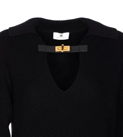 Elisabetta Franchi Ribbed Wool Blend Sweater