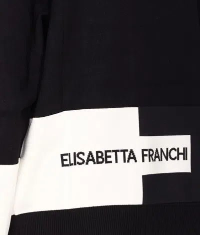 Elisabetta Franchi Inlaid Logos Colour-block Crewneck Sweater