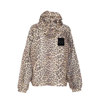 Ganni Leopard Raincoat Jacket