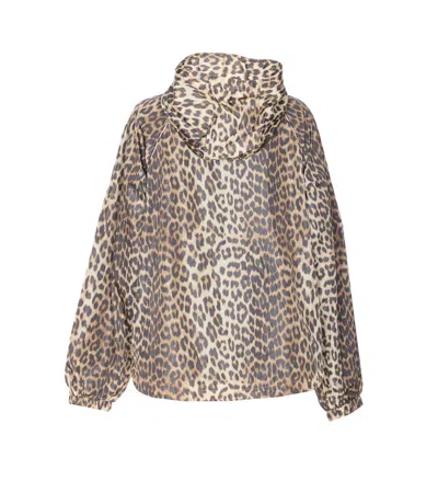 Ganni Leopard Raincoat Jacket