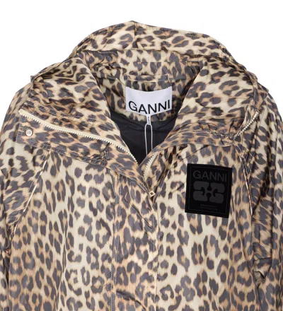 Ganni Leopard Raincoat Jacket