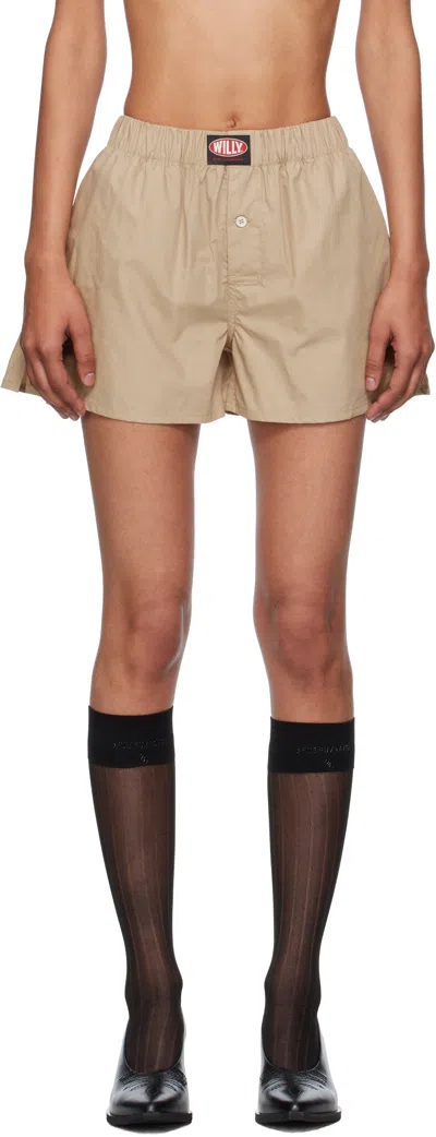 Willy Chavarria Beige 'willy' Boxer Shorts In Neutral