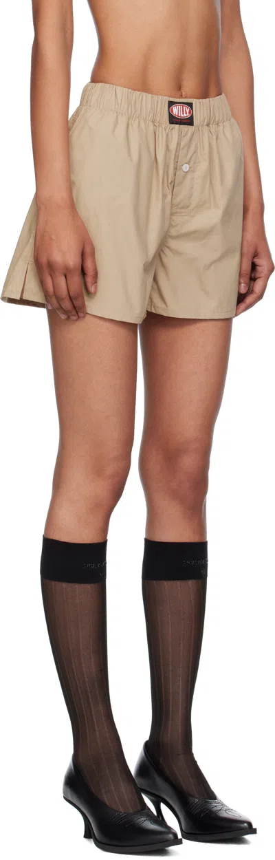 Willy Chavarria Beige 'willy' Boxer Shorts In Neutral