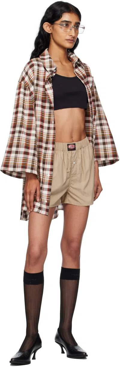 Willy Chavarria Beige 'willy' Boxer Shorts In Neutral