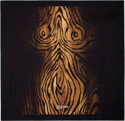 Jean Paul Gaultier Brown & Black 'the Wood' Scarf