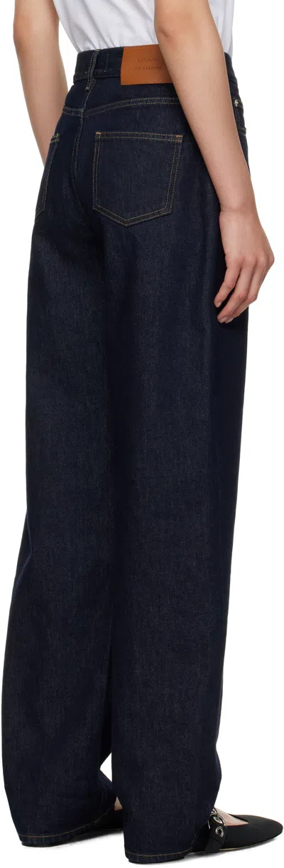 Loulou De Saison Navy Samur Straight-leg Jeans In Black