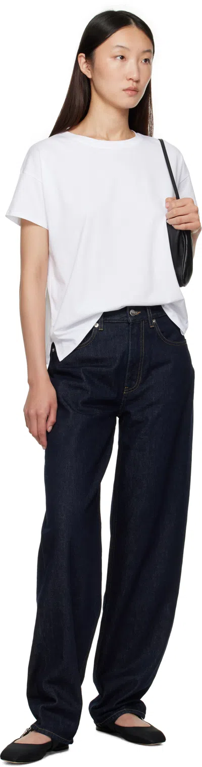 Loulou De Saison Navy Samur Straight-leg Jeans In Black