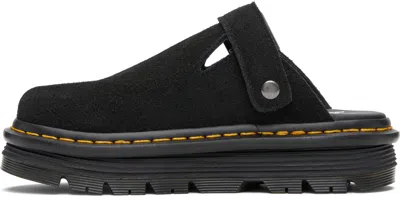 Dr. Martens' Black Zebzag Suede Casual Slingback Platform Mules