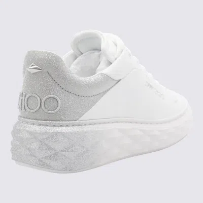 Jimmy Choo Low Top Leather Sneakers With Metallic Heel