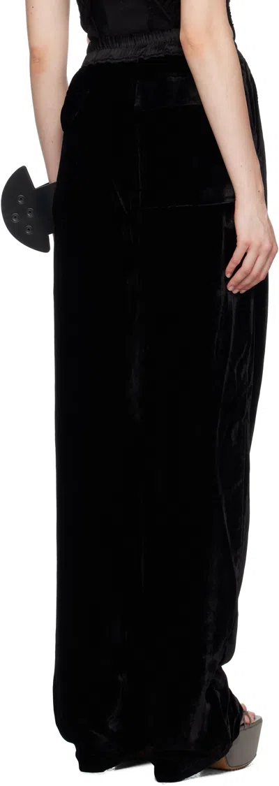 Rick Owens Black Concordians Dietrich Drawstring Trousers In Black