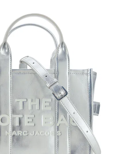 Marc Jacobs Silver Leather Small Tote Bag
