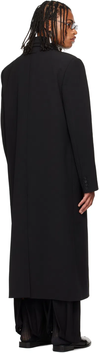 Jean Paul Gaultier Double Layer Coat With Structured Silhouette In Black