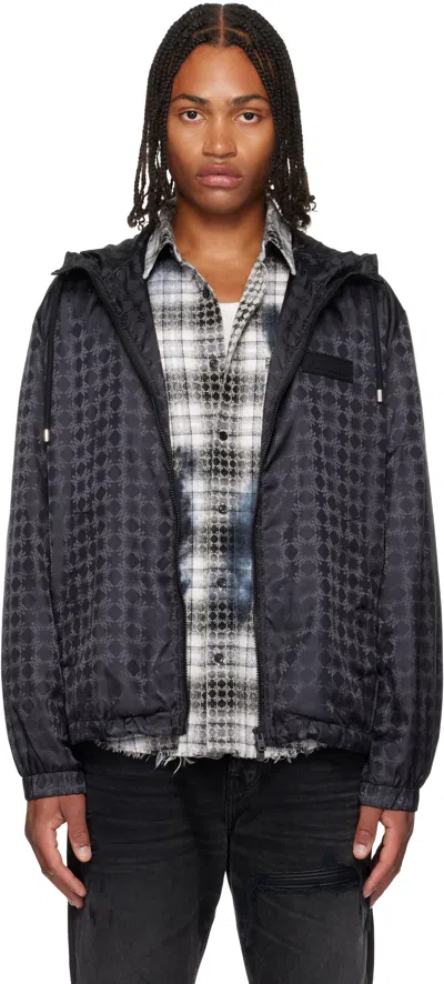 Amiri Black Ma Quad Windbreaker Jacket In Gray