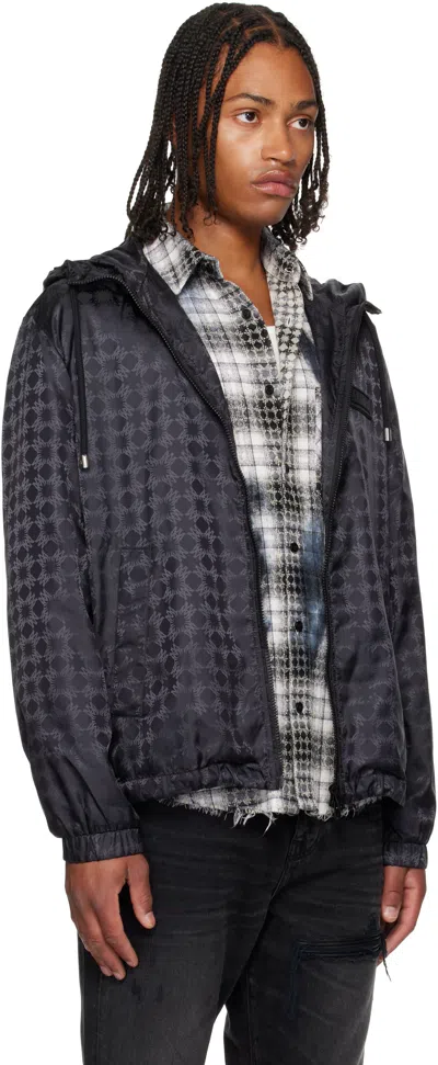 Amiri Black Ma Quad Windbreaker Jacket In Gray