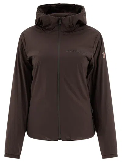 Moncler Mietres Zip-up Windbreaker Jacket In Brown
