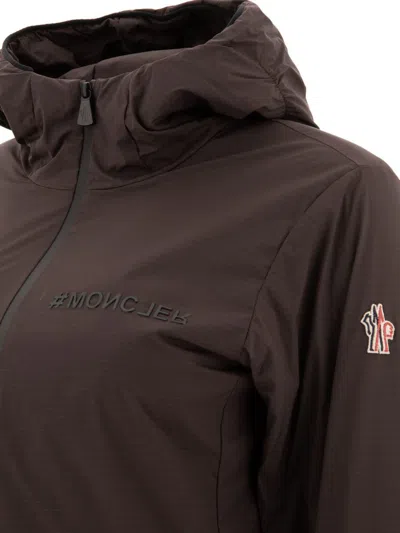 Moncler Mietres Zip-up Windbreaker Jacket In Brown