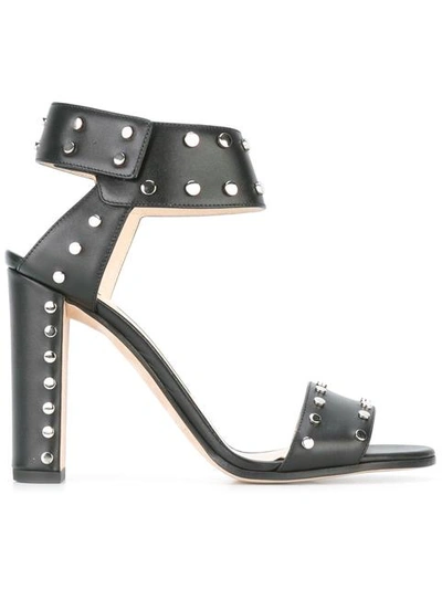 Jimmy Choo Veto 100 Embellished Leather Sandals In Black