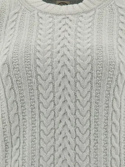 Ines De La Fressange Cable-knit Ribbed Sweater In Gray