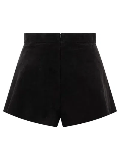 Max Mara Cedro Suede Mini Shorts In Black