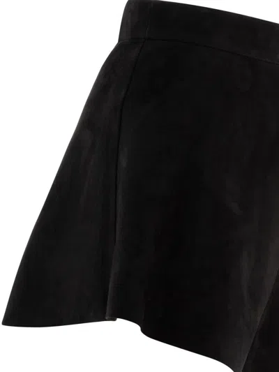 Max Mara Cedro Suede Mini Shorts In Black