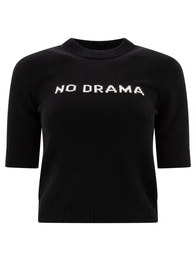 Sportmax Wool-cashmere No Drama Short-sleeve Sweater In Black