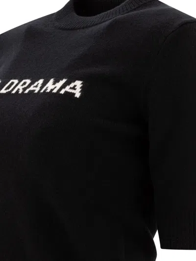 Sportmax Wool-cashmere No Drama Short-sleeve Sweater In Black