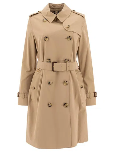 Burberry "heritage Kensington" Trench Coat In Brown