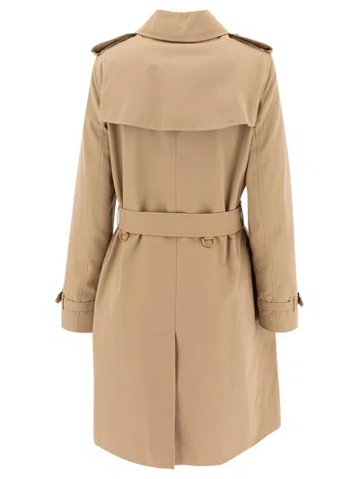 Burberry "heritage Kensington" Trench Coat In Brown