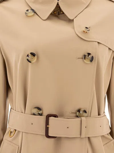 Burberry "heritage Kensington" Trench Coat In Brown