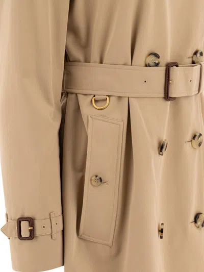Burberry "heritage Kensington" Trench Coat In Brown