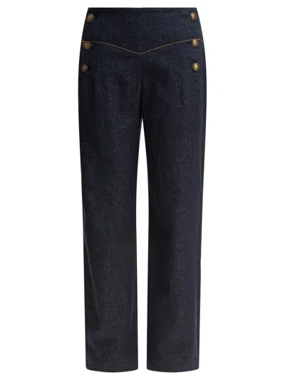 Ines De La Fressange Blue Viscose Trousers