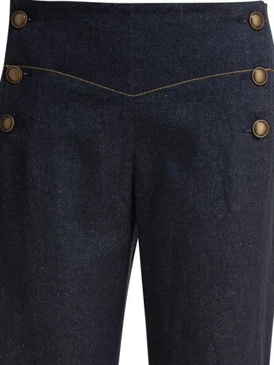Ines De La Fressange Blue Viscose Trousers