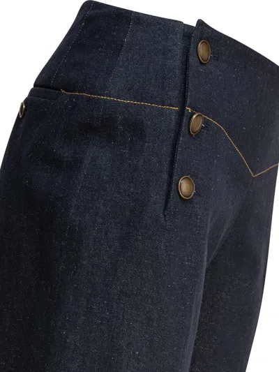 Ines De La Fressange Blue Viscose Trousers