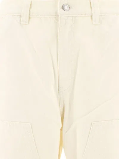 Stussy Canvas Work Trousers Beige In White