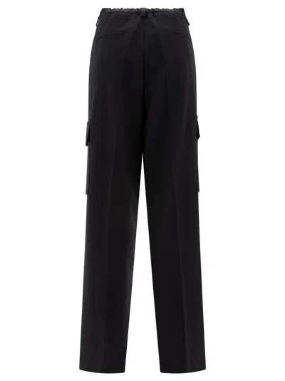 Herno Wool Blend Cargo Trousers In Black