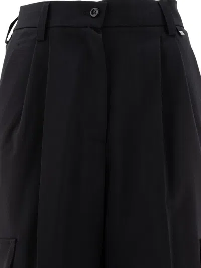 Herno Wool Blend Cargo Trousers In Black