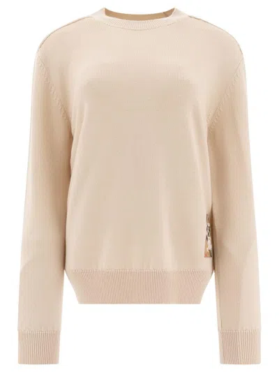 Burberry Wool Crew Neck Sweater Knitwear Beige In Neutral