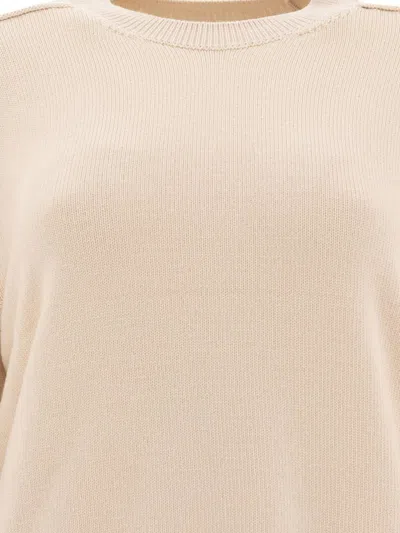 Burberry Wool Crew Neck Sweater Knitwear Beige In Neutral