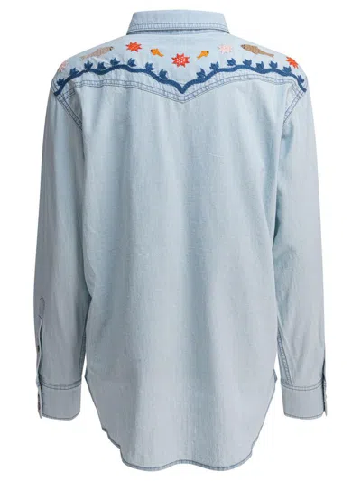Filson Western-style Embroidered Shirt In Blue
