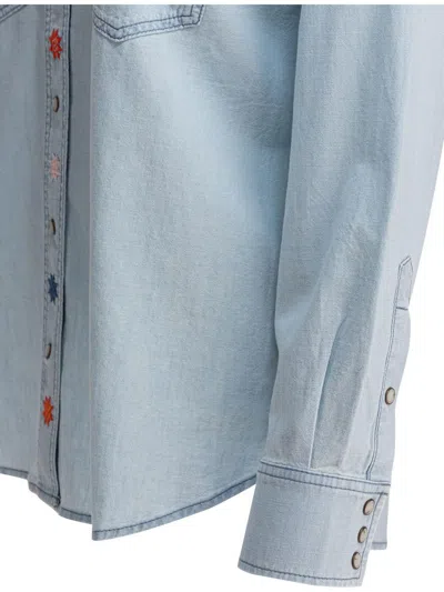 Filson Western-style Embroidered Shirt In Blue