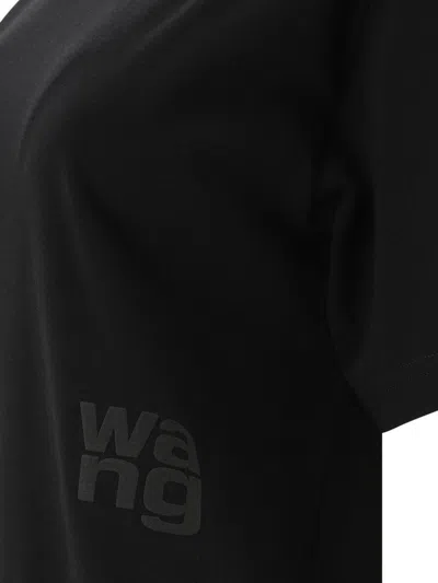 Alexander Wang Essential Jsy Ss Tee W/ Puff Logo & Bound Neck In Black