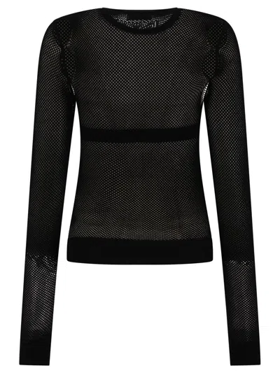 Off-white Sleek Black Net Arrow Top For Women In Black