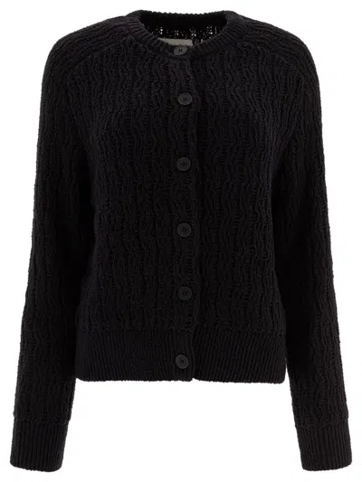 Loulou Studio Knitwear With Textured Knit And Ribbed Finish In Black