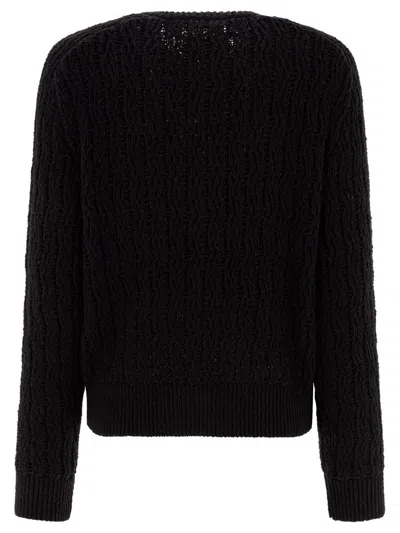 Loulou Studio Knitwear With Textured Knit And Ribbed Finish In Black