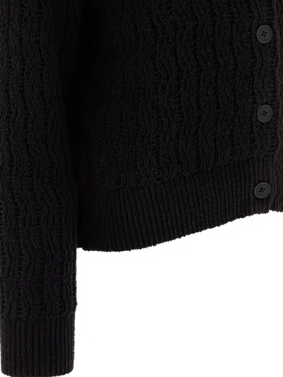 Loulou Studio Knitwear With Textured Knit And Ribbed Finish In Black